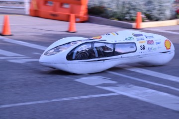 Students race low-emission cars in downtown Detroit