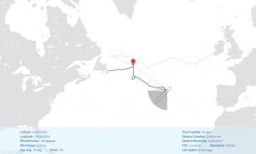 UBC Sailbot Ada relocated near the Azores islands