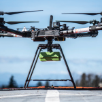 Drone gets ready for takeoff