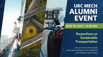 MECH Alumni Event: Perspectives on Sustainable Transportation – Nov 18, 2021