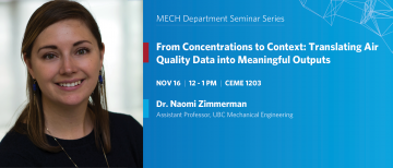 Nov 30 – Seminar by Dr. Naomi Zimmerman: From Concentrations to Context – Translating Air Quality Data into Meaningful Outputs