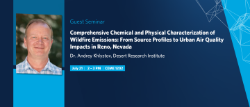 Guest speaker Dr. Andrey Khlystov presents a seminar on wildfire emissions, July 21, 2025