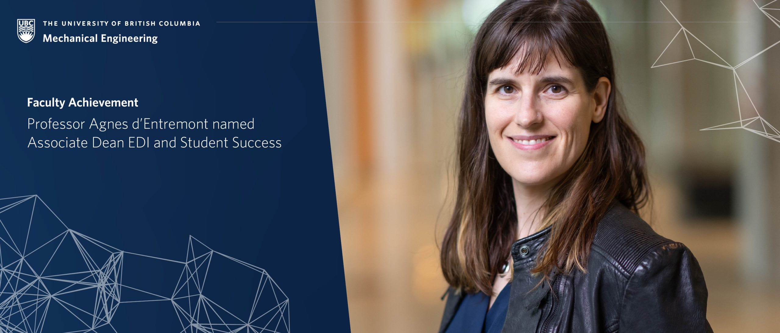 Dr. Agnes d'Entremont has been named Applied Science Associate Dean EDI and Student Success.