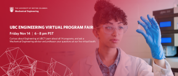 Join us for the UBC Engineering Virtual Program Fair on Nov 14!