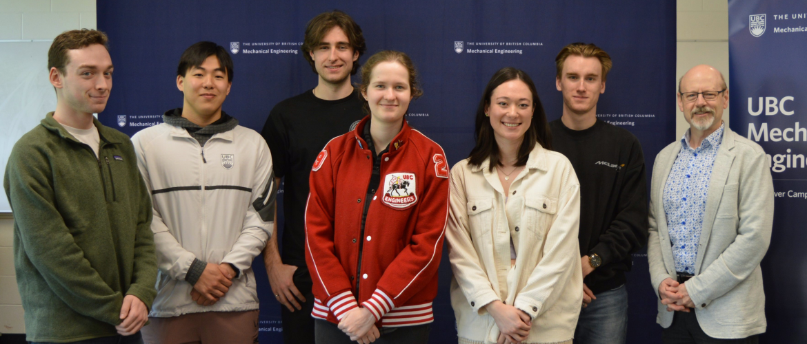 2023/24 recipients of the UBC Mechanical Engineering Student Leadership Awards